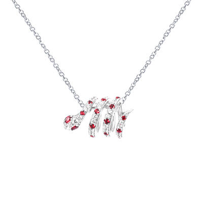 Jeulia "Rebirth" Snake Shape Sterling Silver Necklace