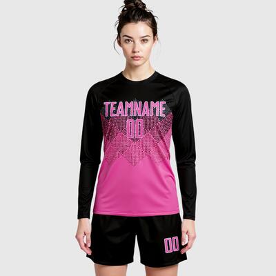 Custom Soccer Jersey Long Sleeve Gradient Square Shape Sublimation: Great for Youth Leagues