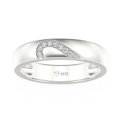 Jeulia Heart Shape Sterling Silver Women's Band