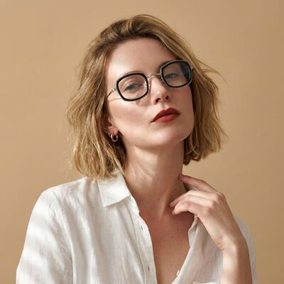 Kititie Black Geometric Glasses