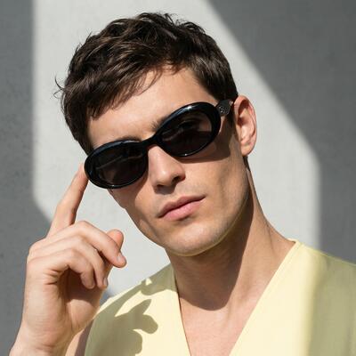 Smith Lunettes de soleil Ovales Noires