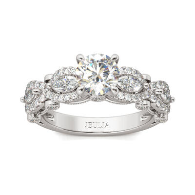 Jeulia Vintage Round Cut Sterling Silver Ring