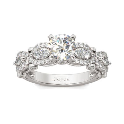 Jeulia Vintage Round Cut Sterling Silver Ring