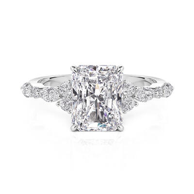 Jeulia Hidden Halo Radiant Cut Engagement Ring