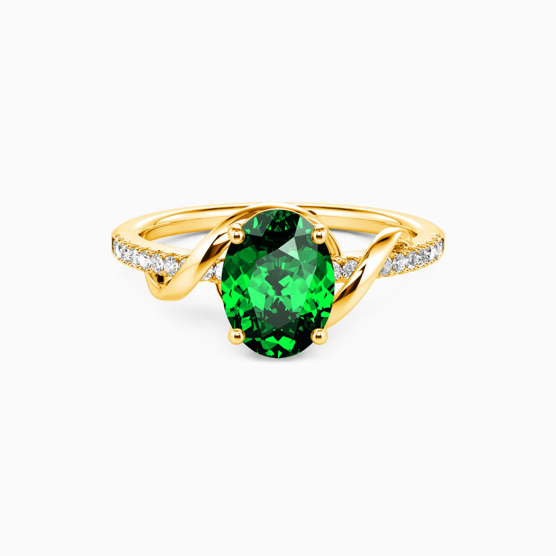 "Forever Right Now" Oval Cut Side Stone Engagement Ring