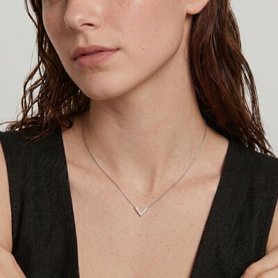 "Leading to the Heart" V Shape Bar Necklace