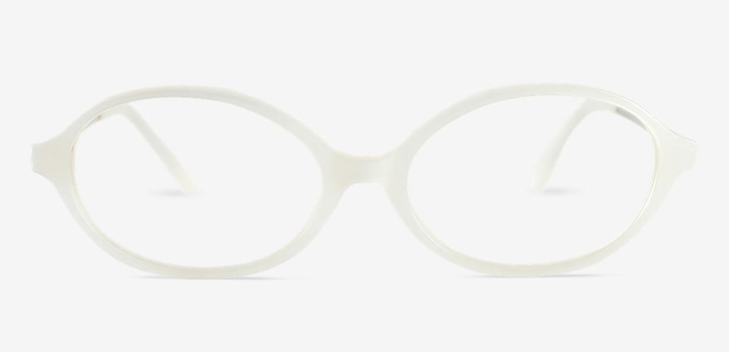 Gustavie White Oval Glasses