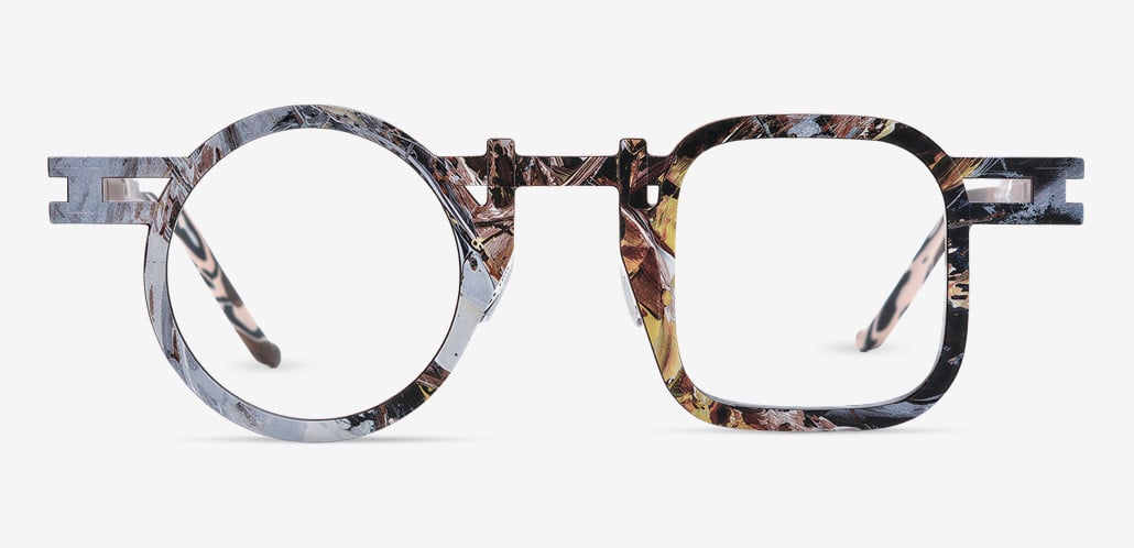 Catharin Gafas Cuadradas Redondas Marrones