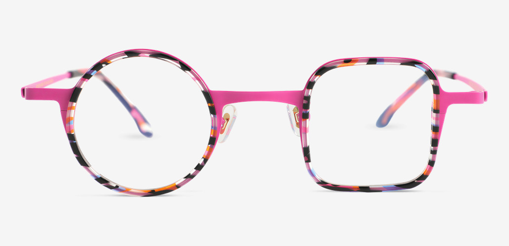 Augu Purple Square Round Glasses