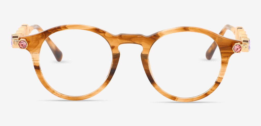Olive Brown Round Glasses