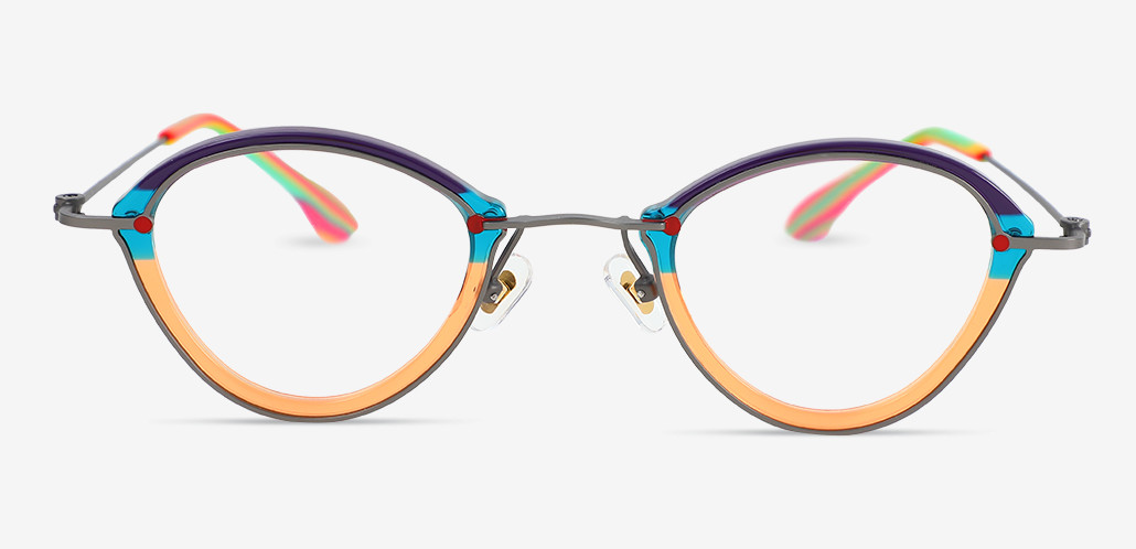 Everett Orange Oval Glasses
