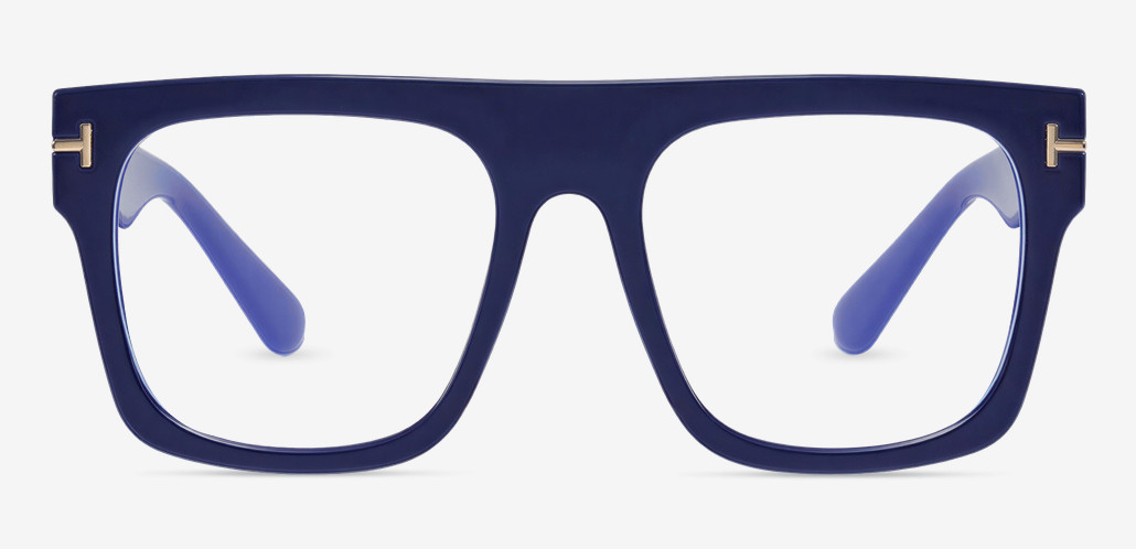 Vibrant Blue Square Glasses