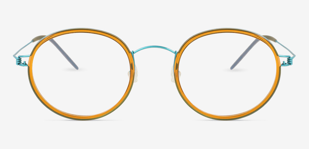 Aurora Orange Round Glasses