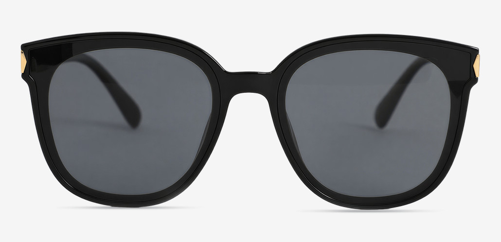 Leo Black Square Sunglasses