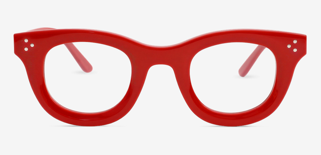 James Red Round Glasses