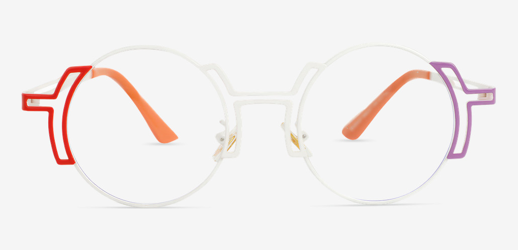 Albert White Round Glasses