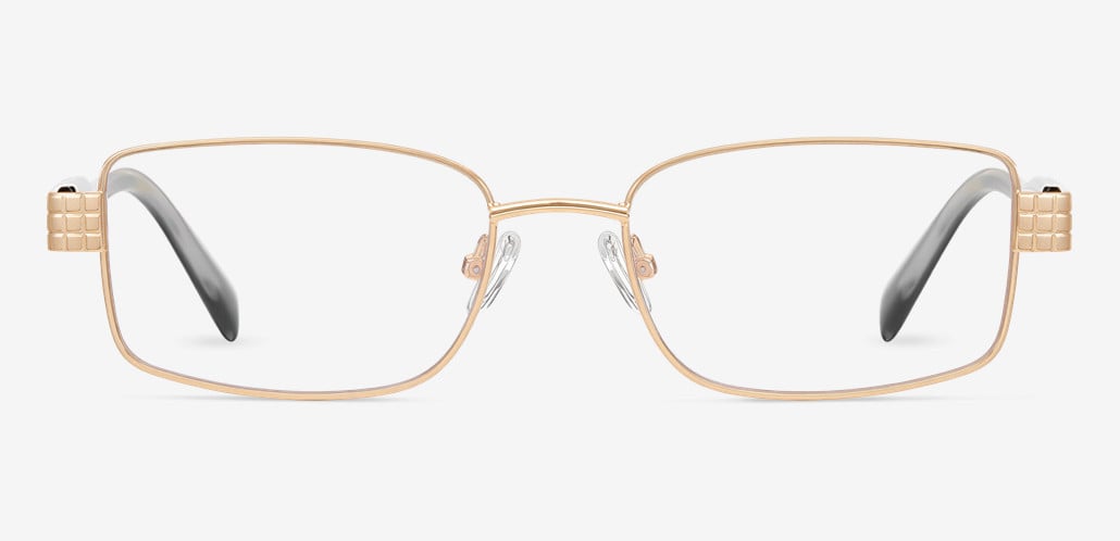 Clara Gold Rectangle Glasses