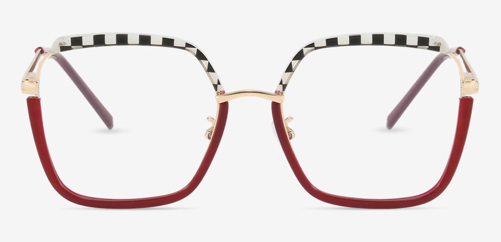Lizzie Red Square Glasses