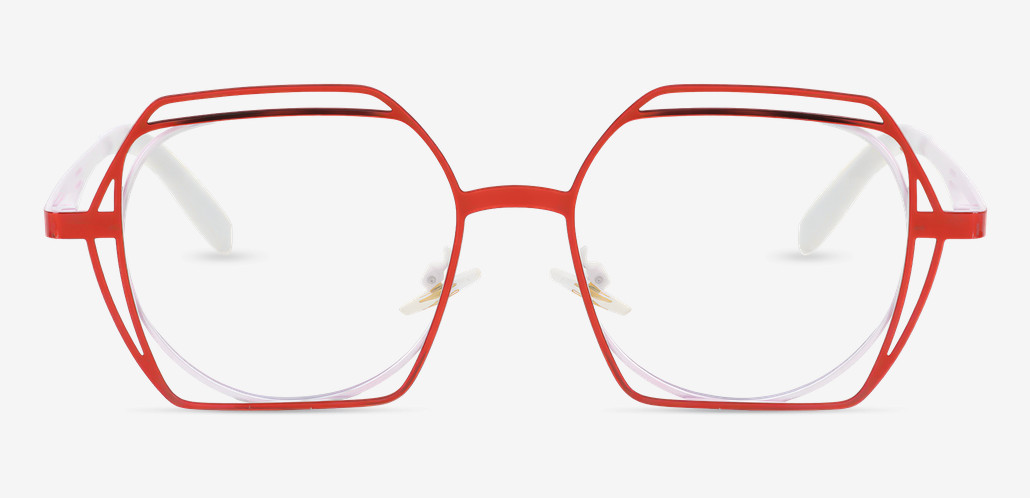 Drake Red Geometric Glasses