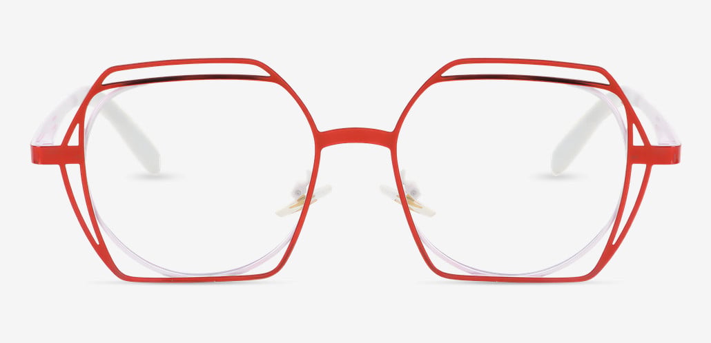 Drake Red Geometric Glasses
