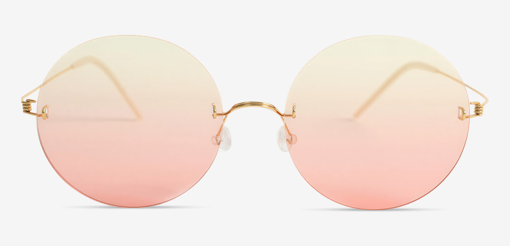 Aries Gold Round Sunglasses