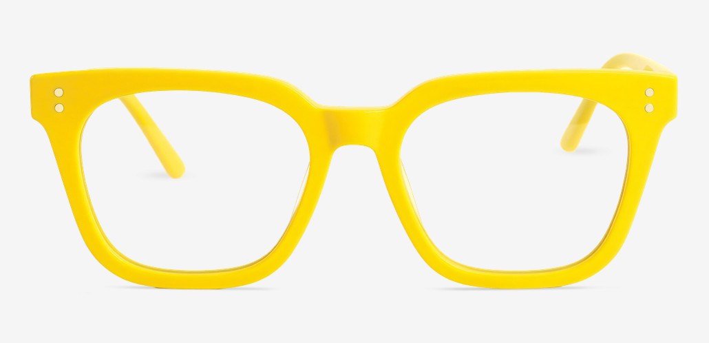 Claire Yellow Square Glasses