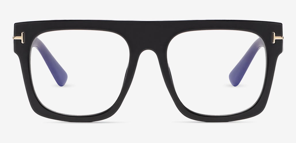 Vibrant Black Square Glasses