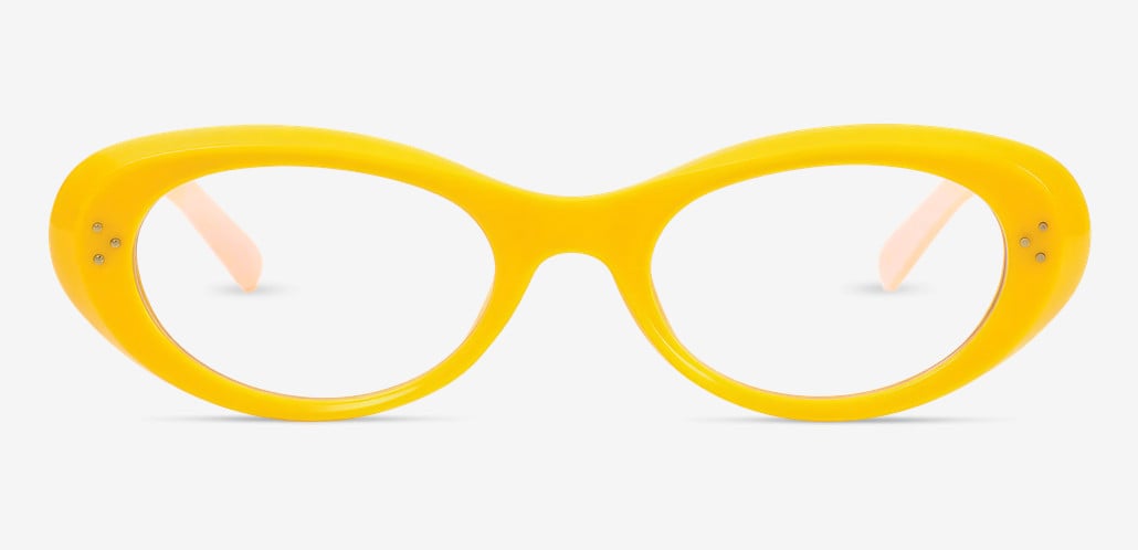 Ingrid Yellow Oval Glasses