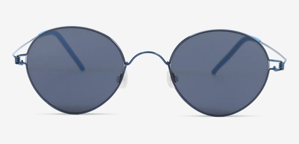 Clara Blue Round Sunglasses