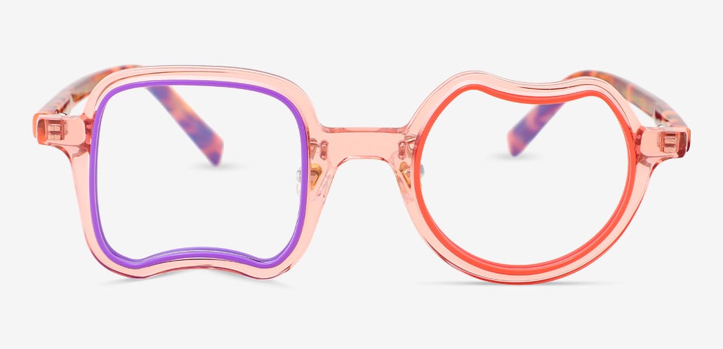 Garth Pink Square Round Glasses