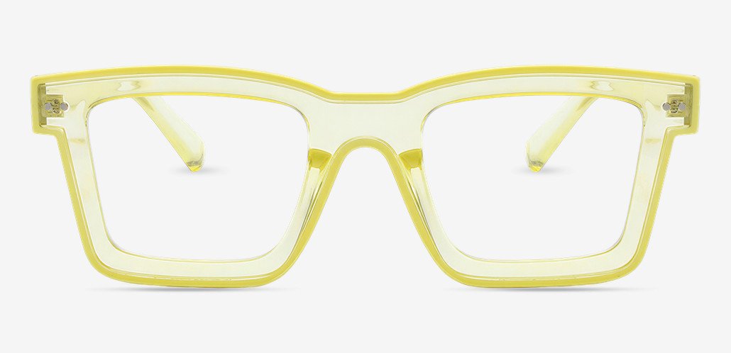 Bronte Yellow Square Glasses