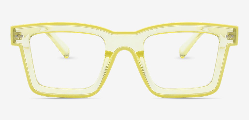 Bronte Yellow Square Glasses