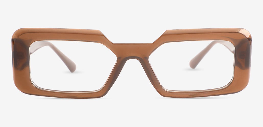 Channing Brown Rectangle Glasses