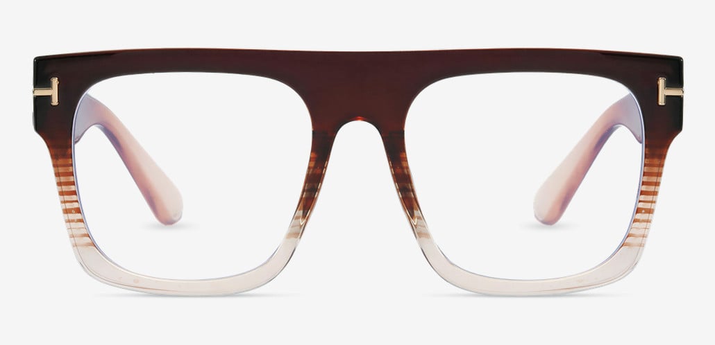 Vibrant Gafas Cuadradas Marrones