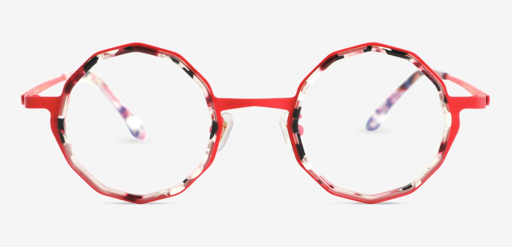 Gaskel Red Round Glasses
