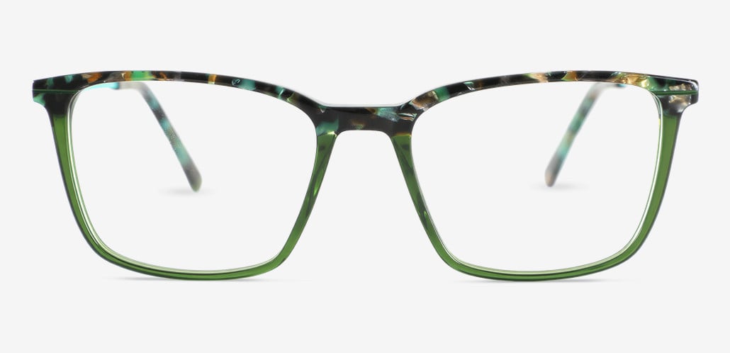 Abraham Green Rectangle Glasses