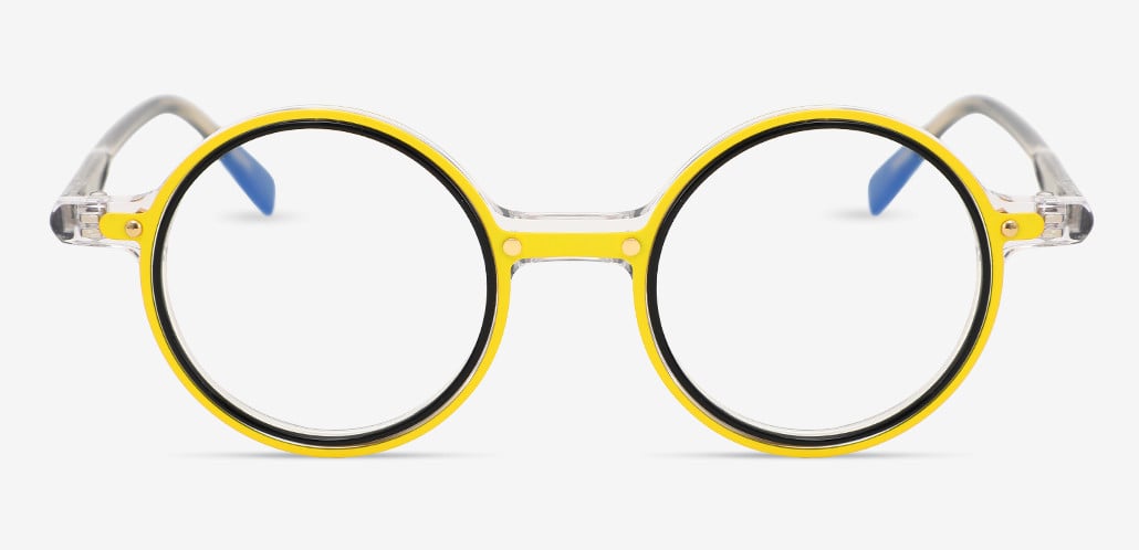Mira Yellow Round Glasses