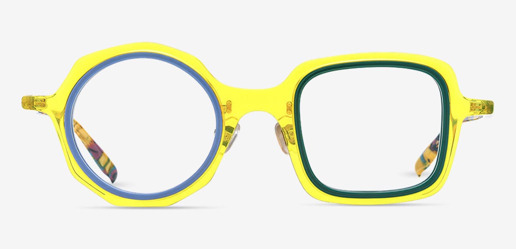 Lilli Gafas Cuadradas Redondas Amarillas