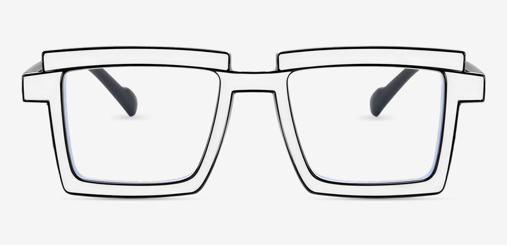 Flossie White Square Glasses