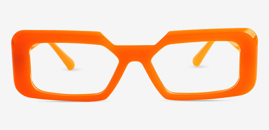 Channing Orange Rectangle Glasses