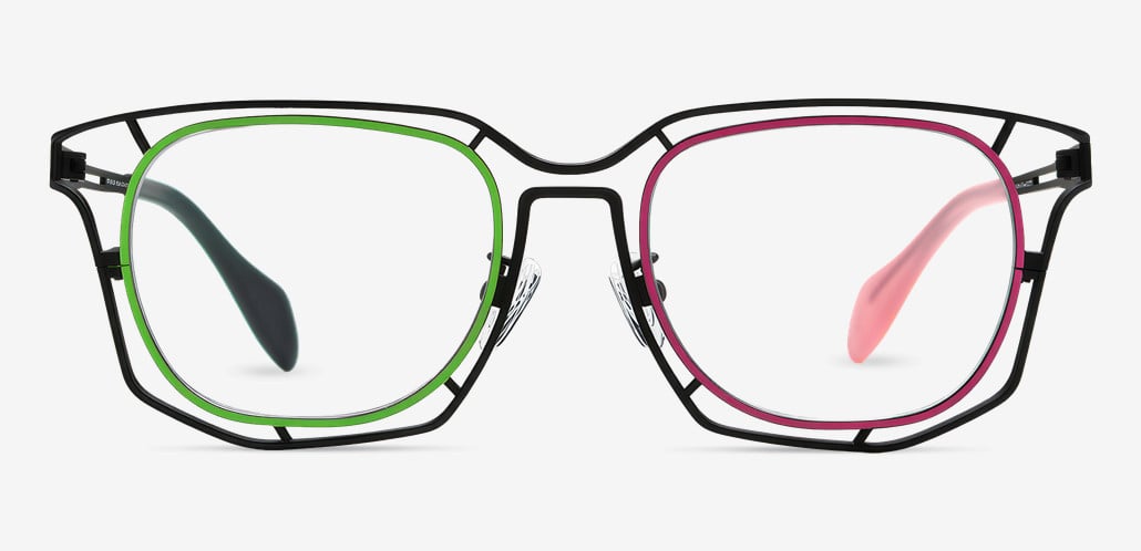 Whit Mehrfarbige Quadratische Brille