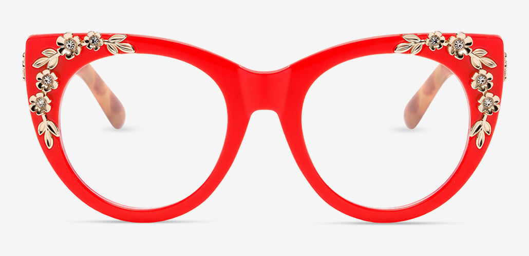 Earu Red Cat Eye Glasses