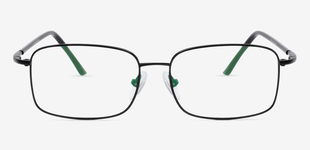 Rosa Gafas Rectangulares Negras