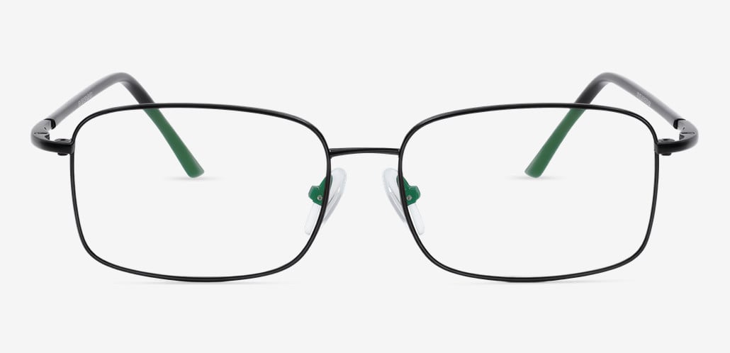 Rosa Gafas Rectangulares Negras