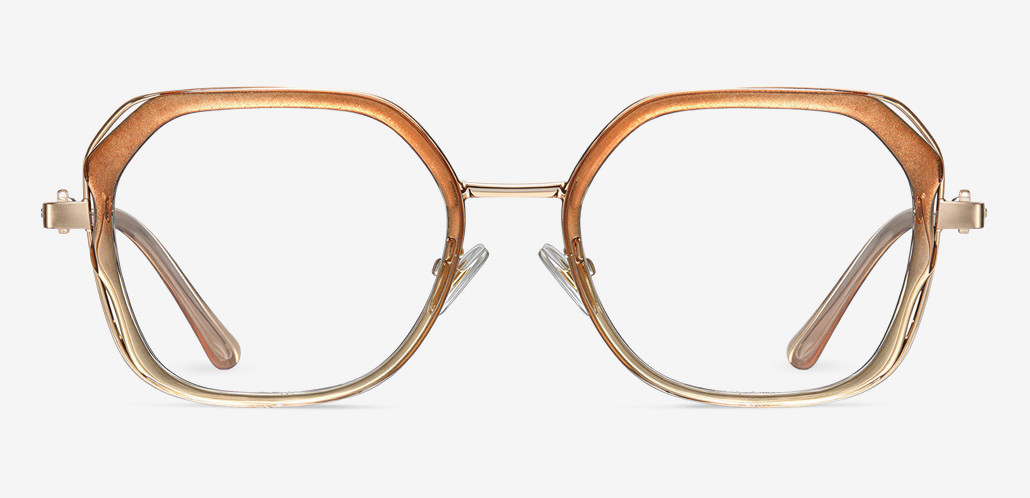 Wells Brown Square Glasses