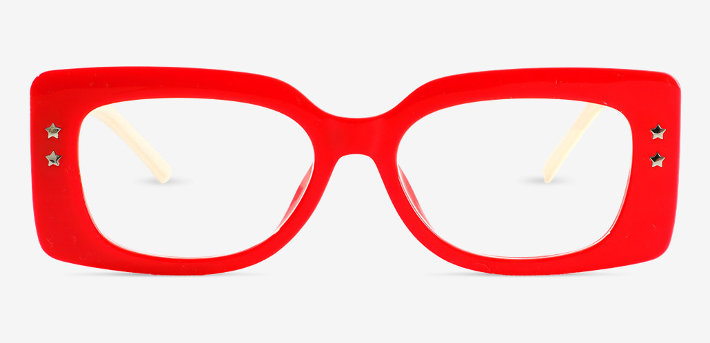 Huggins Gafas Cuadradas Rojas