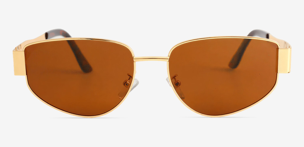 Gwendolyn Gold Oval Sunglasses