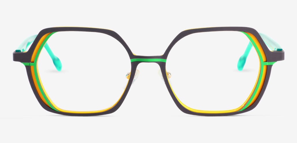 Zecharia Black Geometric Glasses