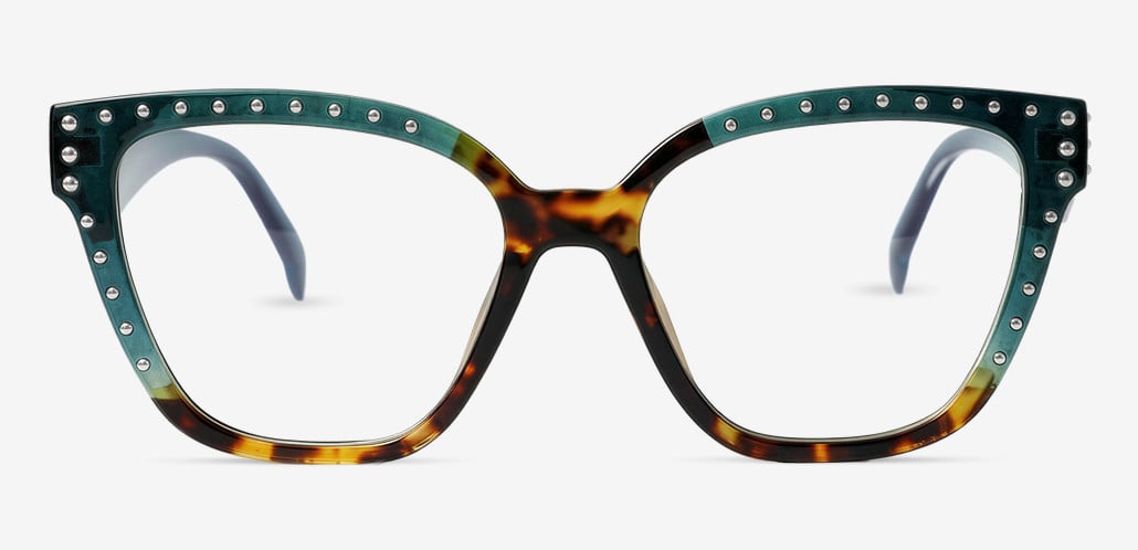 Gloria Green Square Glasses