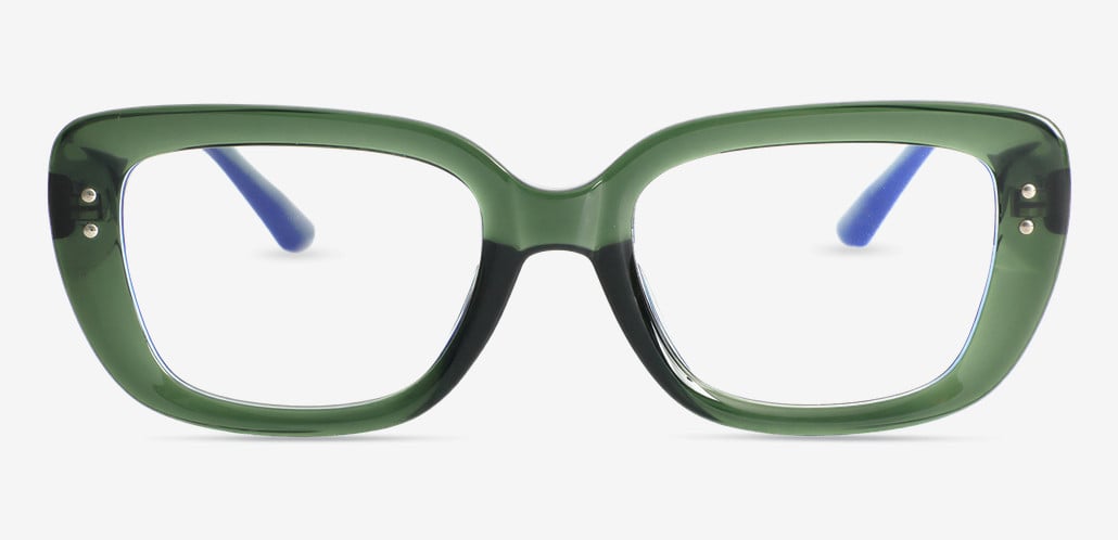 Wallis Green Rectangle Glasses